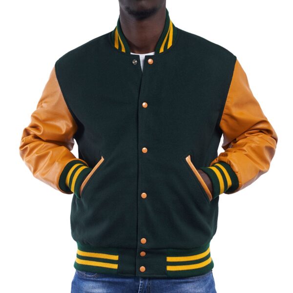 Dartmouth Green Wool Gold Sleeves Letterman Jacket