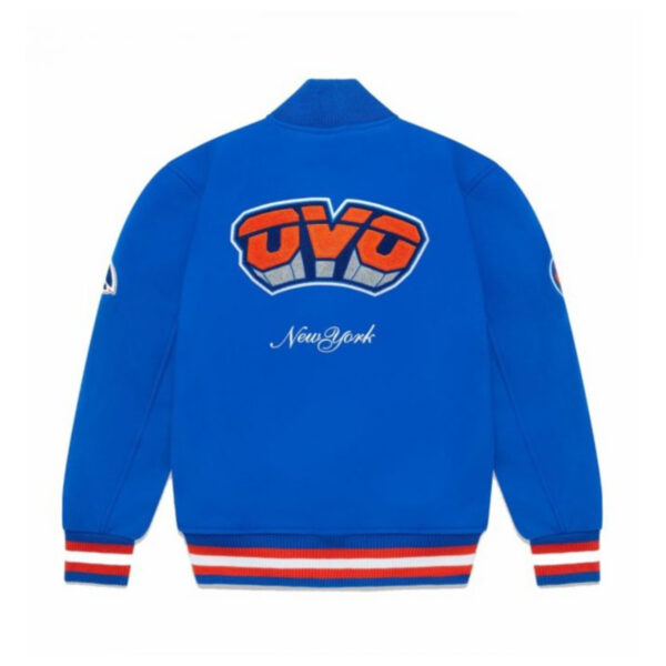 OVO x NBA Knicks Varsity Jacket – Blue