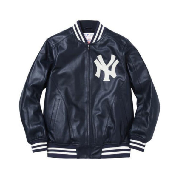 Supreme New York Yankees Brand Leather Varsity Jacket